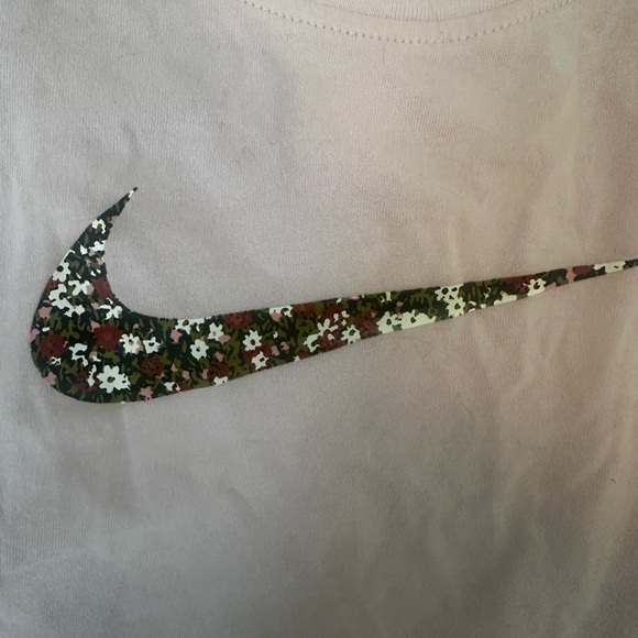 Medium Light Pink Nike Tank with floral swoosh. Good condition. - Picture 4 of 5